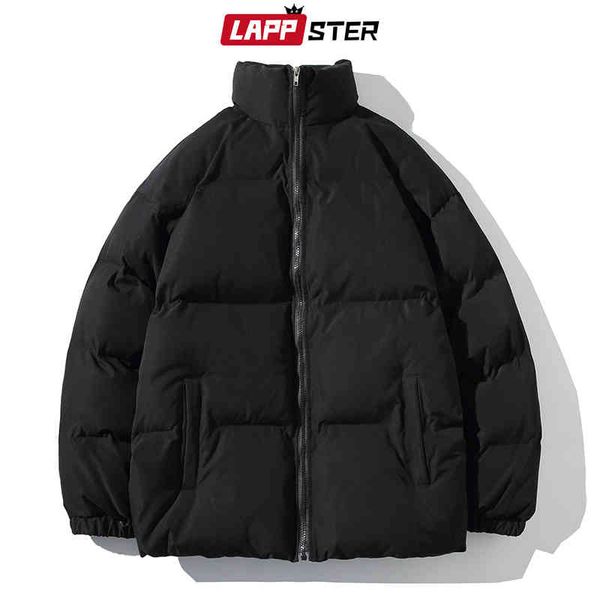 

lappster men's / women's plain et, warm stand collar cushion, thick, black, korean fashion, bubble coat, winter, 2021