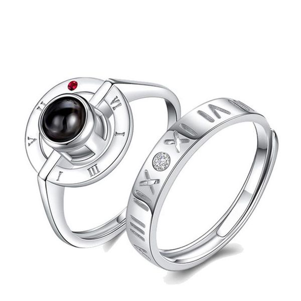 

wedding rings 2 pieces set 100 languages projection i love you for men women girls lovers engagement anniversary accessories, Slivery;golden