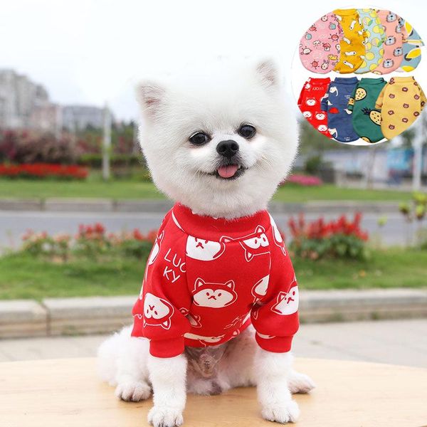 

dog apparel 2021 cartoon print chihuahua clothes winter pet clothing cat jumper cute yorkshire terrier sphinx sweater