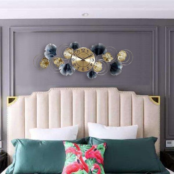 

wall clocks modern minimalist style home accessories wrought iron metal hollow decoration club background pendant