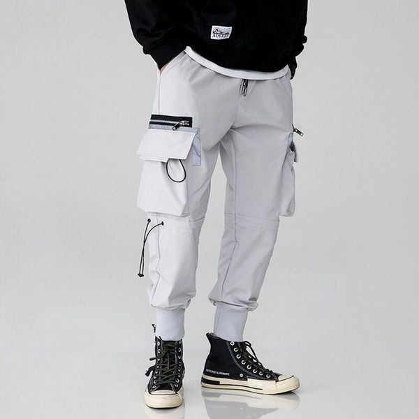 

men's pants spring summer fashion drawstring sweatpants hip hop loose oversize, Black