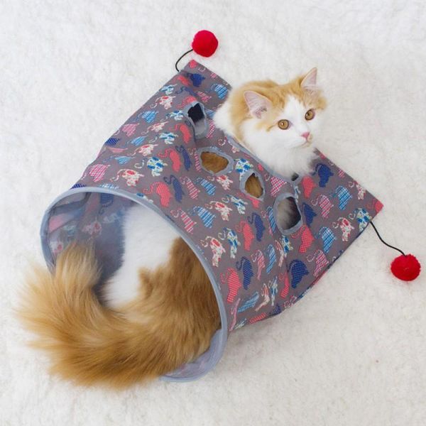 

cat toys pet tunnel rolling floor dragon passage litter tent sound paper toy