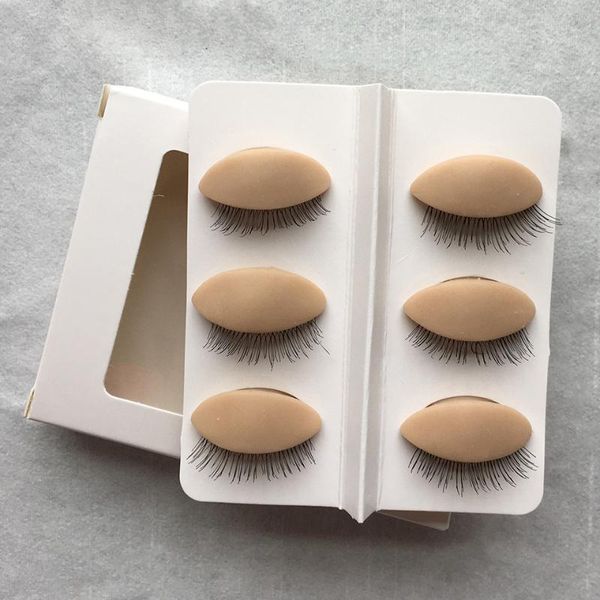 

whoelsale 3pairs eyelashes mannequin head for extension practice training kit false