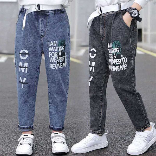 

boys pants kids trousers fashion jeans children ripped leggings spring denim clothes baby casual jean infant 4 to 14 years 210927, Blue