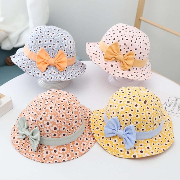 

caps & hats baby hat cartoon little grass girl boy bucket solid color born infant sun breathable kids fisherman, Yellow