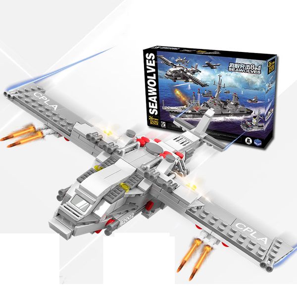 

army soldiers boy children toys 8 in 1 566+pcs building blocks set fighter warship boat ship educational block model bricks ww2