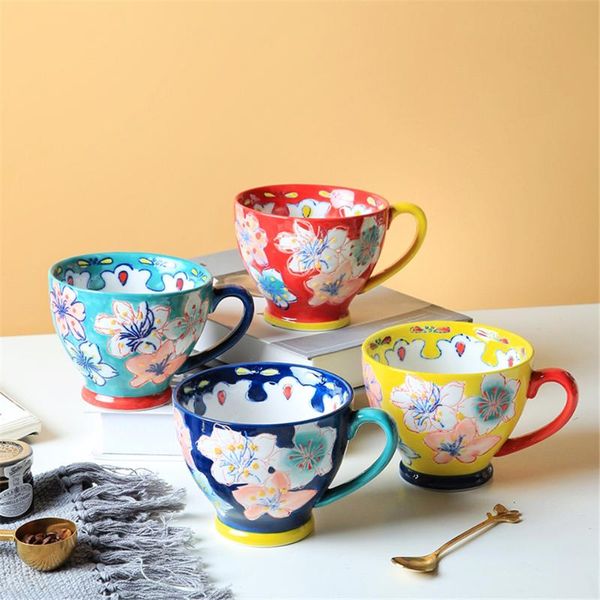 

mugs european ceramic coffee cup expresso home cafe teacup breakfast milk oatmeal drinkware