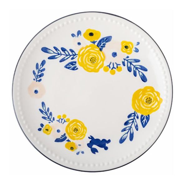 

dishes & plates 8.5 inch creative ceramic steak plate flower pattern dish dessert