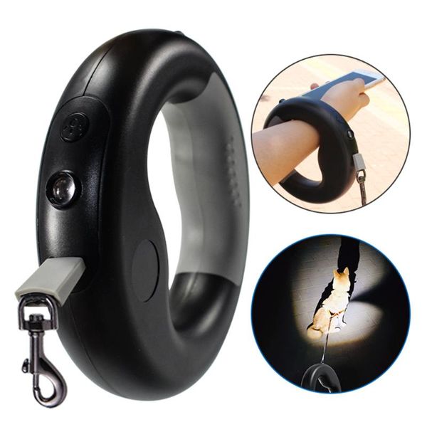 

retractable dog leash anti slip handle 360 degree rotation pet with led light outdoor walking running rechargeable portable collars & leashe