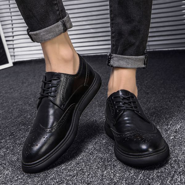 

shoes casual casual man shoes shoe leather mens zapatos hombre cuero men leisure sapatos flat sapato mens boots for de, Black