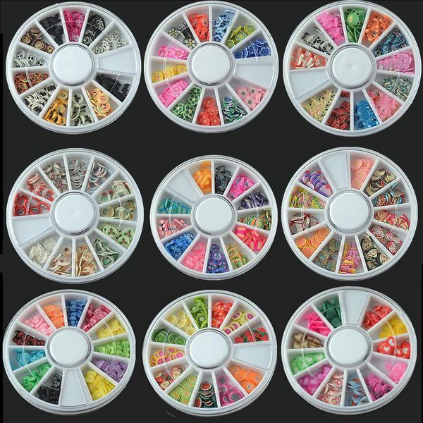 

nail art decorations 3d decoration soft pottery fruit flower animal slime slice filling ceramic beauty diy sticker, Silver;gold