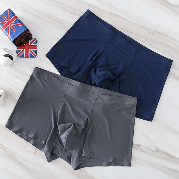 

ice men's underwear boxer youth one piece soft seamless breathable large size underpants, Black;white