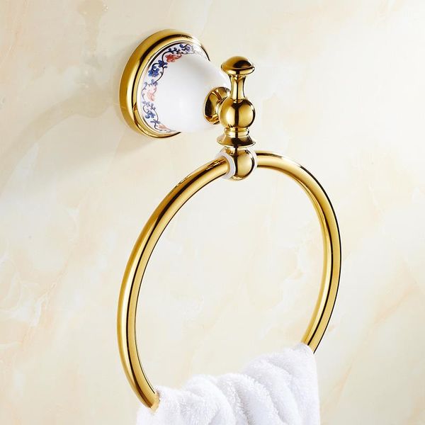 

style vintage brass towel rack ring wall mounted, gold plated holder brushed, copper antique bathroom rings