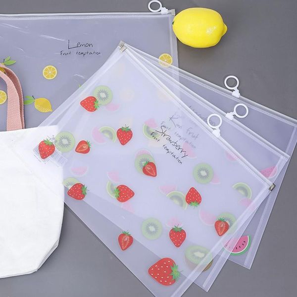 

transparent document bag daisy pvc pencil case file strawberry 24*33cm bags