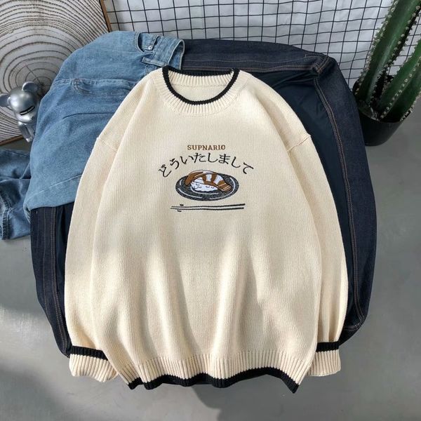 

harajuku knitted sweater men clothing winter pullover men sweater fashion harajuku clothes hip hop 2021 new arrivals, White;black