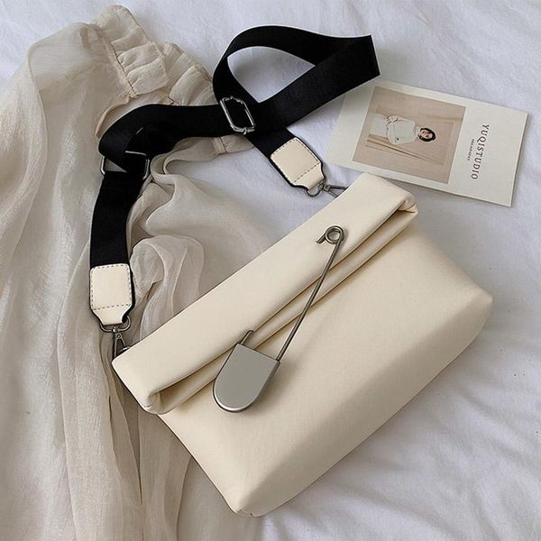 

evening bags luxury women crossbody bag pin soft leather fold flap satchel solid color shoulder brand handbags for messenger