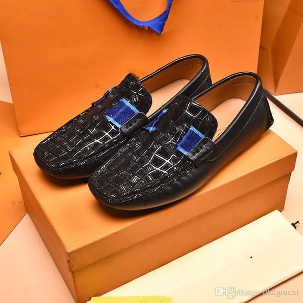 

2022 summer new men shoes dress shoes leather material mens designer for men with genuine leather fashion casual men luxury shoes 38-4, Black