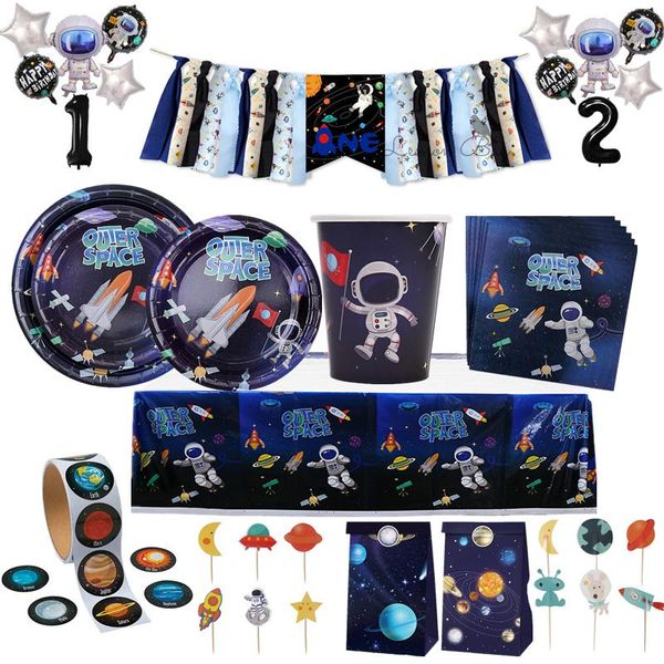 

disposable dinnerware space planet party plate napkins cups tableware stars for astronaut happy birthday supplies universe decorations