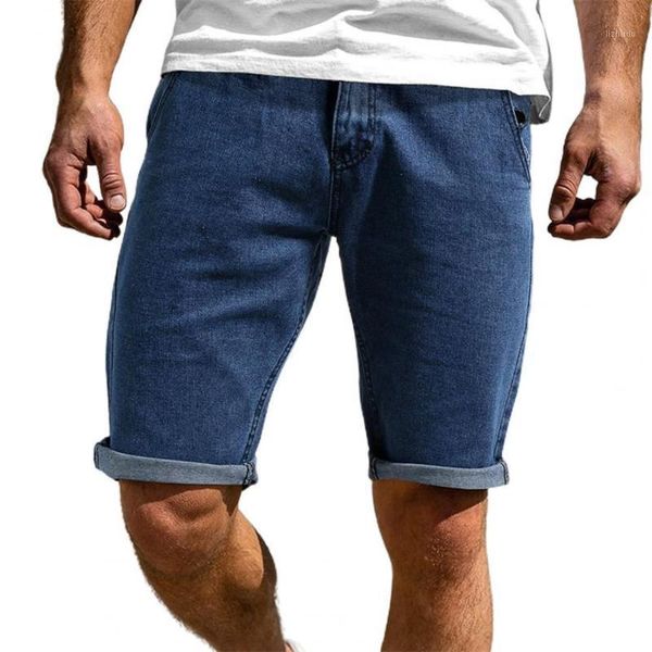 

men shorts short jeans solid color knee length summer mid rise loose for party pockets hole denim fashion trend men's, White;black