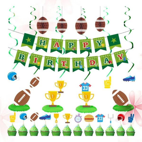 

set rugby theme party decoration hanging ornaments favor