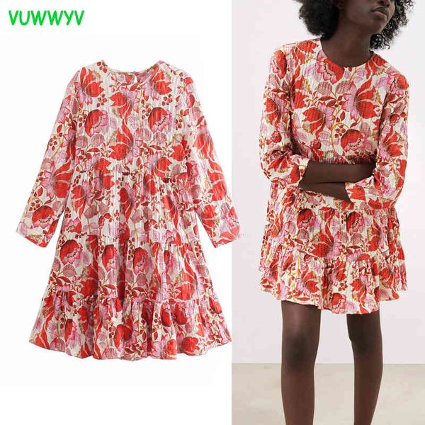 

dress women red floral print ruffle mini es woman summer long sleeve plus size african retro party vestidos 210430, Black;gray