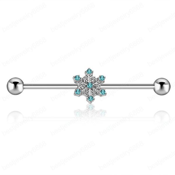 Cerrahi Çelik 38mm 14G Helix Kıkırdak Küpe Endüstriyel Barbells Piercing Vücut Takı Kadın Erkek için 50 adet