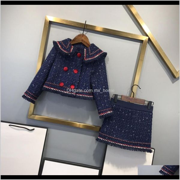 2021 Primavera e Autunno Design di Lusso T Tessuto Fodera in Cotone Composito Gonna per Ragazze Giacca di Lana Pgoau Set di Abbigliamento Qsznj