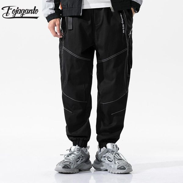 

men trendy casual pants autumn personality wild trousers male fashion brand men's high street pencil, Black