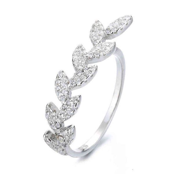 

band ring rings sterling silver s925 leaf female hand ornament pair for girlfriend jewelry