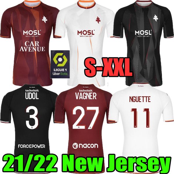 

men 21 22 fc metz soccer jerseys vagner boulaya niane 2021 2022 maillot de foot udol yade centonze delaine sarr nguette home away third foo, Black;yellow