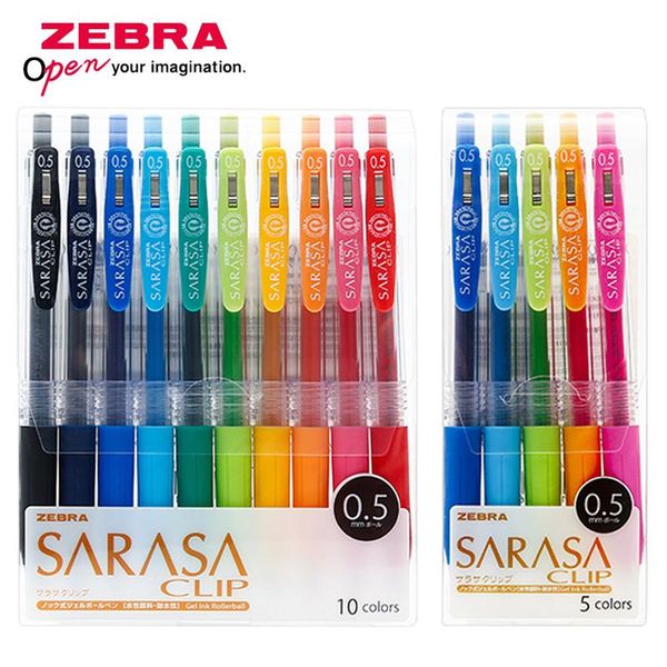 

gel pens japan zebra jj15 sarasa colorful pen 3/5/10 color set 0.5mm large capacity anti-fatigue rubber grip