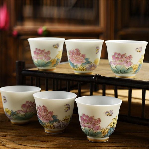 

dehua white porcelain office teacup ceramic hand painted master cup creative handmade water mug household drinkware cups & saucers