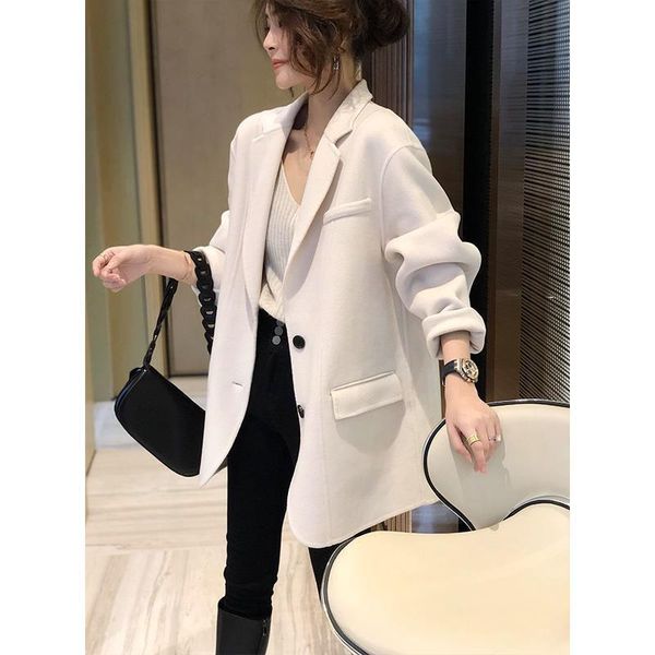 

women's wool & blends european station woolen coat female autumn and winter style korean fashion small loose wild trend, Black