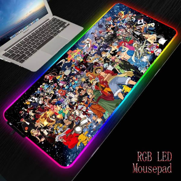 

mouse pads & wrist rests large computer keyboard mat rgb oversized led glowing pad gaming luminous mousepad usb for pc game