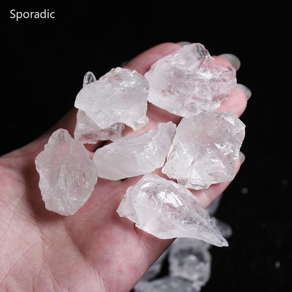

decorative objects & figurines + 50g/100g natural mineral white quartz crystal stone rock chips specimen healing collection fish tank