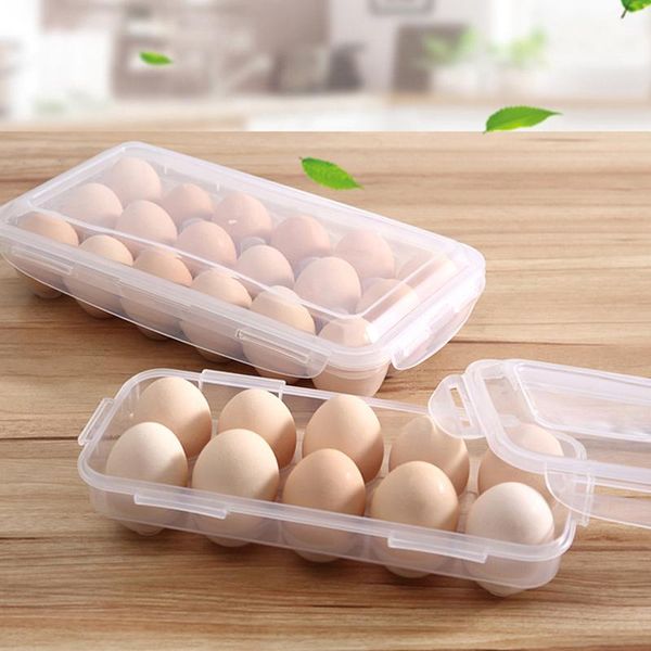 

storage bottles & jars 10/18 grid egg box eggs protect holder food container pp refrigerator space saver with lid plastic