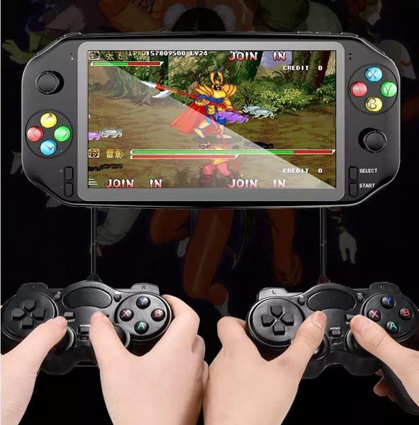 

portable game players for ps1 rs18 7 inch handheld console double joystock controller tfcard psp nes n64 support save 3500mah