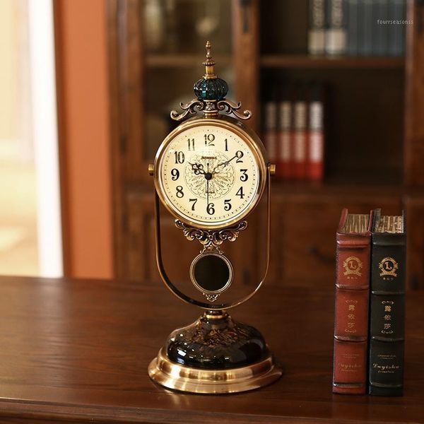 

desk & table clocks retro silent simple fashion clock metal living room office old antique decor vintage klok watch by50dc1