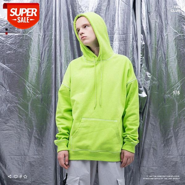 

2018 european and american fashion brand autumn winter men's clothing simple solid color loose casual hooded sweater #xi1s, Black