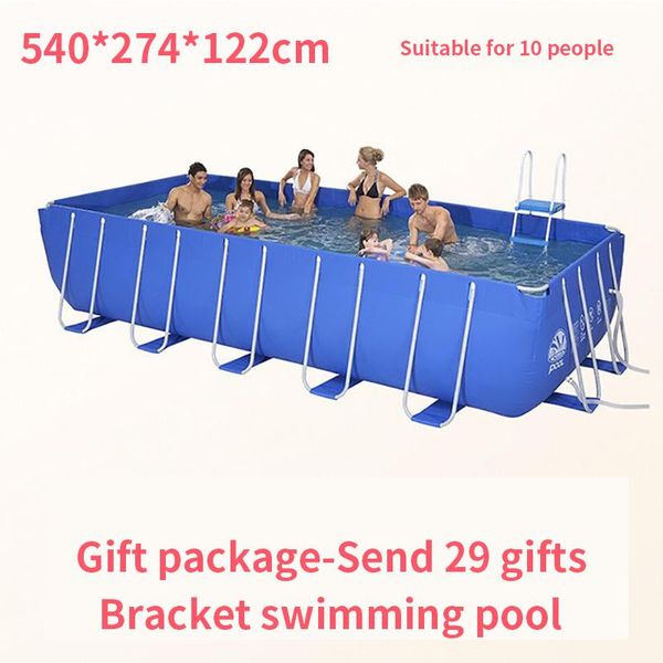 

metal frame steel tube rectangular square swimming pool set pipe rack pond large bracket above ground filter summer play pfds