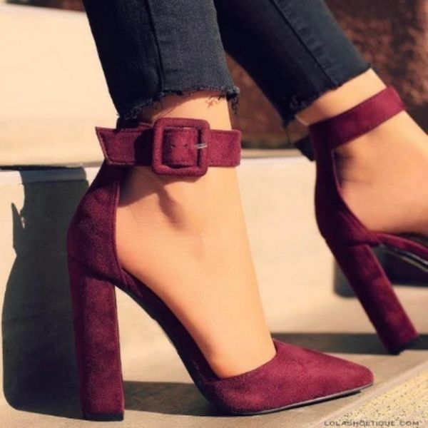 

woman wedding shoes brand strap heels classic heeled sandals .5cm ladies red pointed platform pumps dress, Black
