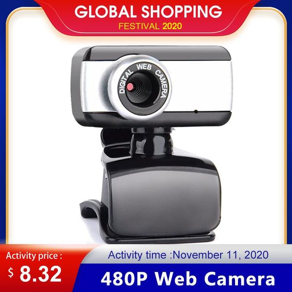 

webcams 480p web camera lapwebcam usb 2.0 clip-on with microphone for computer pc desktop