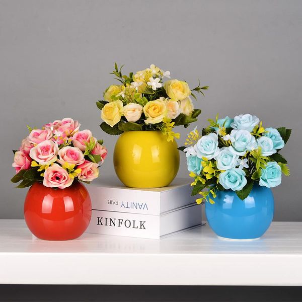 

decorative flowers & wreaths artificial flower decoration set fake home living room dining table coffee combination plastic
