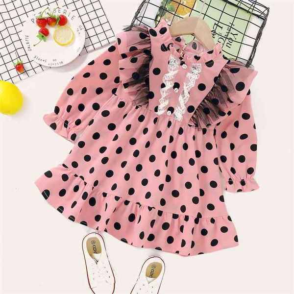 

baby / toddler polka dots ruffled dress 210521, Red;yellow