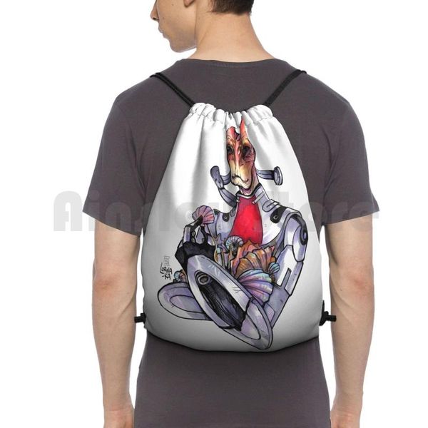 

mass effect-mordin backpack drawstring bags gym bag waterproof effect mordin solus copics copic video games