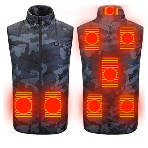 

men's vests 2021 heated vest men women usb jacket thicken warm zipper closure winter heating thermal waistcoat, Black;white