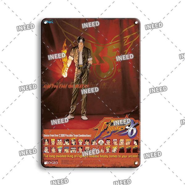 

classic kof game poster tin sign vintage gamer room decoration metal plate retro king of fighters art wall decor plaques