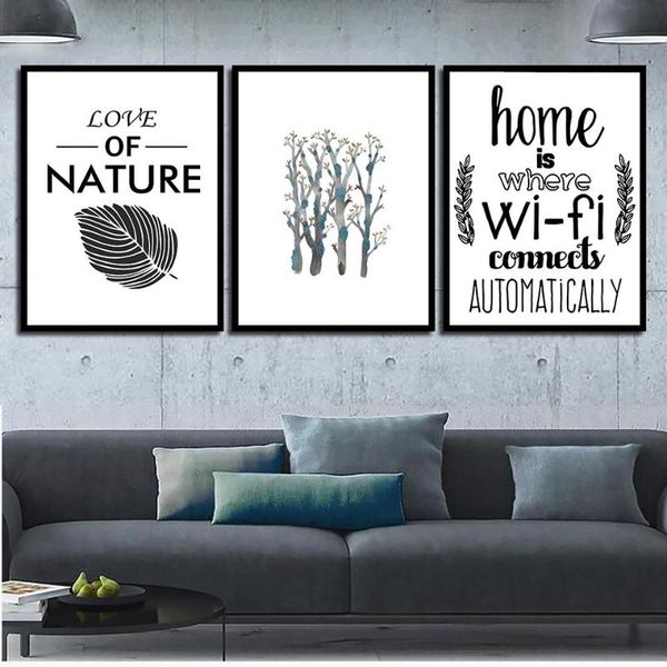 

paintings for office living room home decor quotes pictures nature plant leaves modern canvas wall art hd print nordic posters