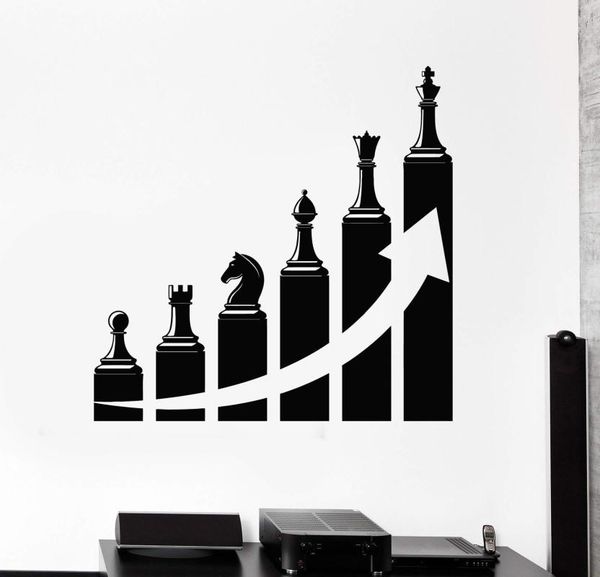 

wall stickers office decals decoration success career ladder chess unique home room living art bg16