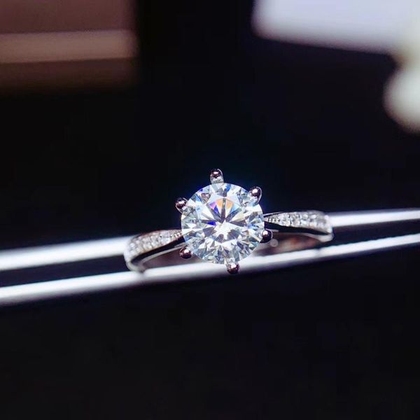 

cluster rings couple ring crackling moissanite gemstone for women jewelry engagement wedding 925 silver man birthday gift, Golden;silver